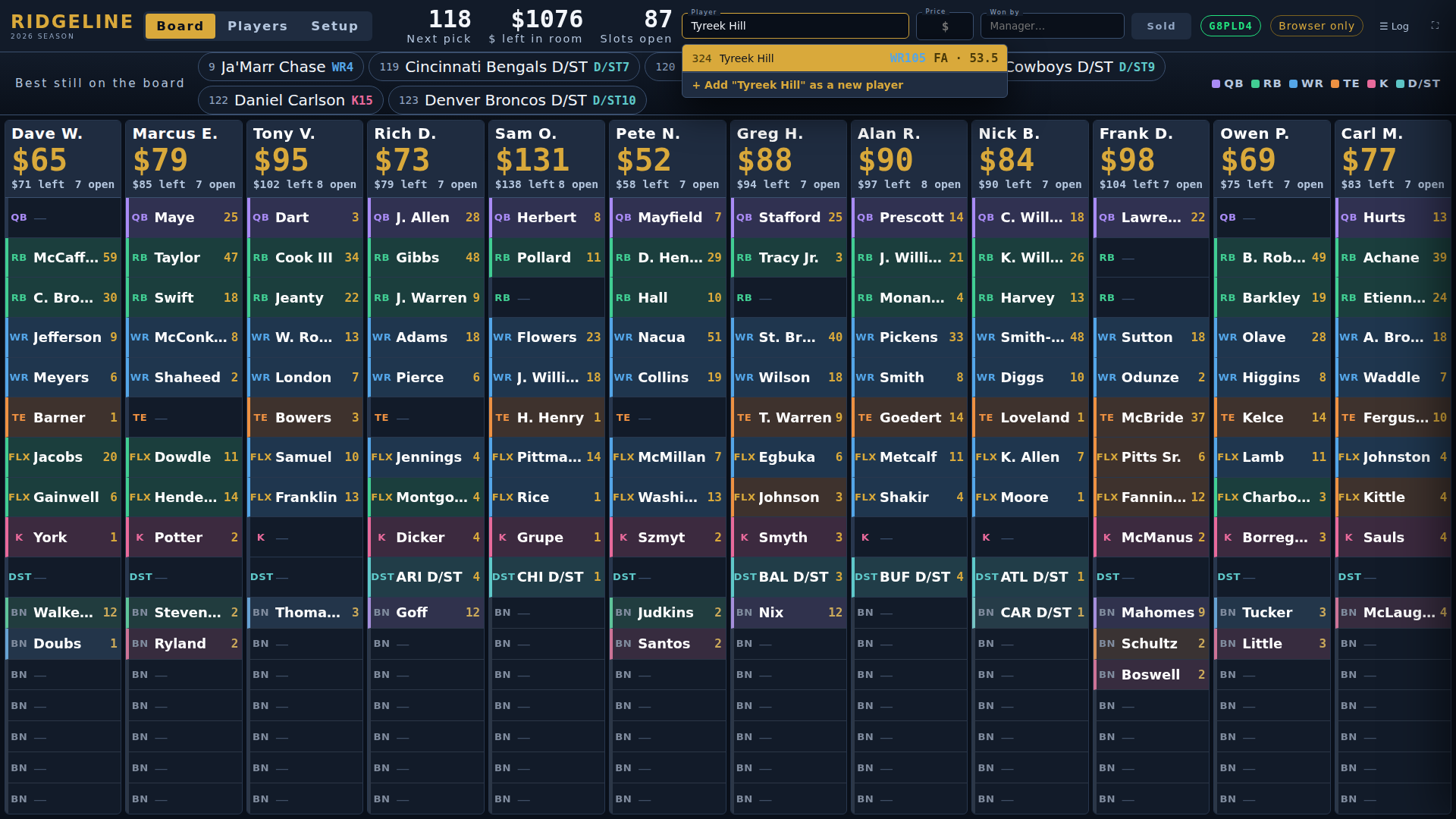 Searching a free agent, with the option to add the typed name as a new player